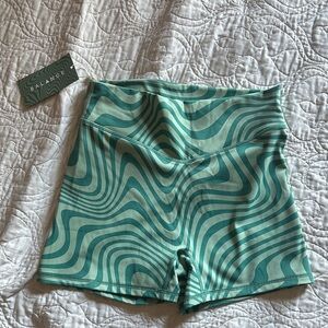Balance Athletica/ Vitality Teal Wave Pattern Bike Shorts